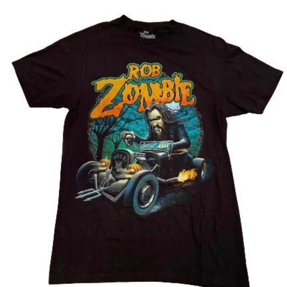 Rob Zombie Adult SM Hell Bound Dragula Car Cartoon Graphic T-shirt
